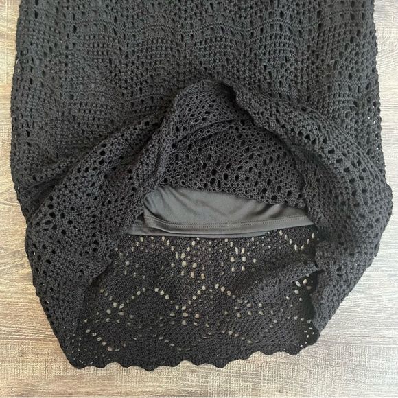 NWOT 525 America Crochet Tank Dress Black Size Medium Women’s - Picture 6 of 11